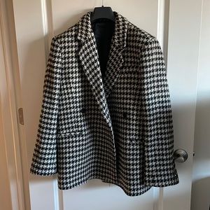 Anine Bing Kaia Nude Houndstooth Blazer - XS - Oversized - Brand new w/o tags